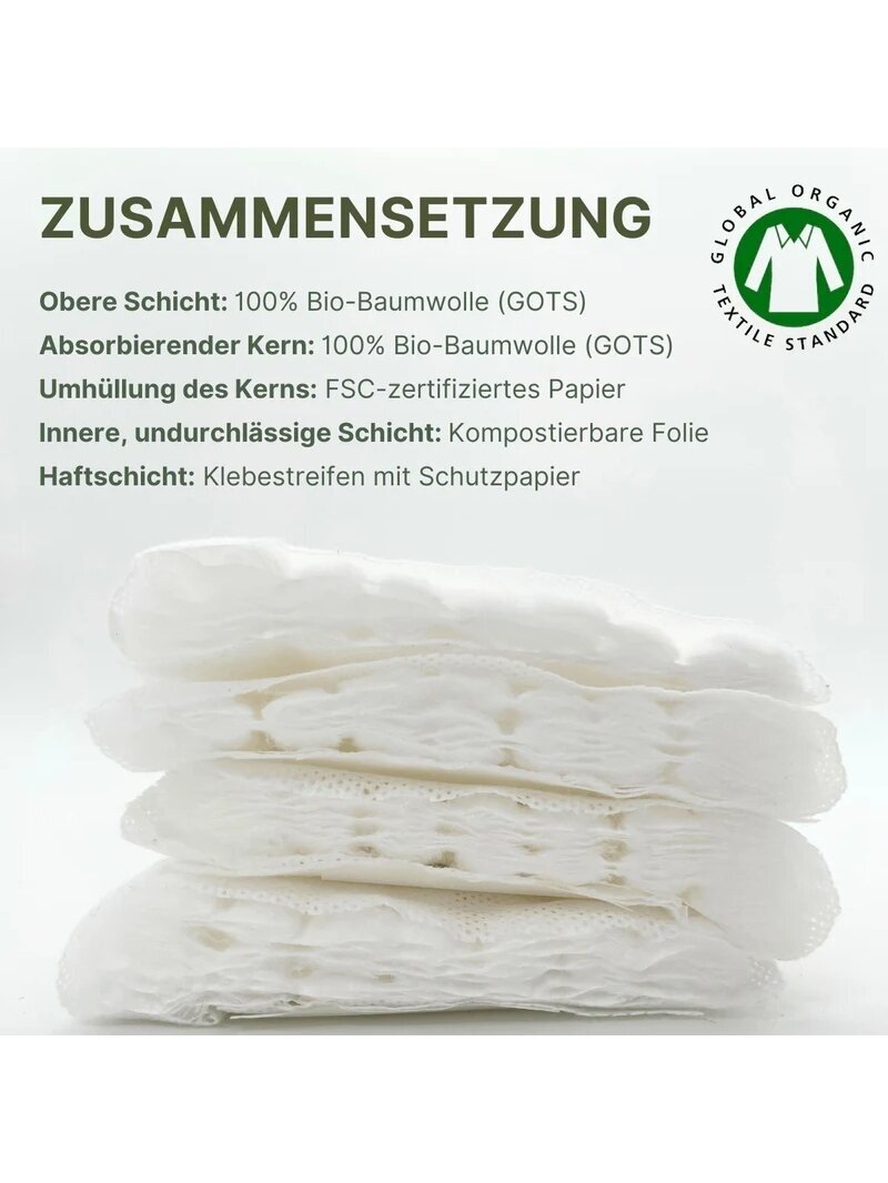 Postpartum pads "Sensitive" made of cotton, 10 pcs. MyClarella 2 Postpartum pads "Sensitive" made of cotton, 10 pcs. MyClarella 2
