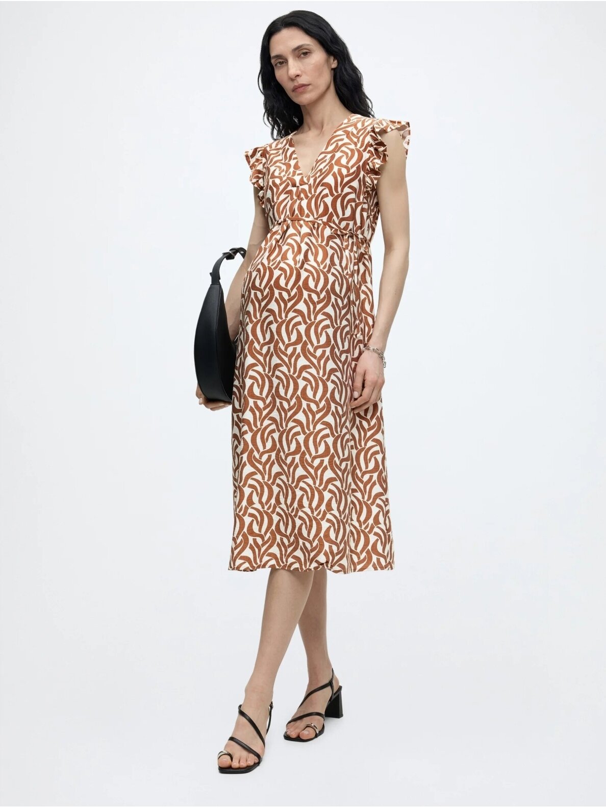 Viscose dress for pregnant women MLGLORIA Mama;licious (Light brown) 2 Viscose dress for pregnant women MLGLORIA Mama;licious (Light brown) 2