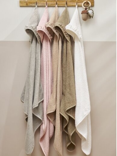 Meyco Baby froté dvielis ar kapuci, 80x80 cm, taupe 2 Meyco Baby froté dvielis ar kapuci, 80x80 cm, taupe 2