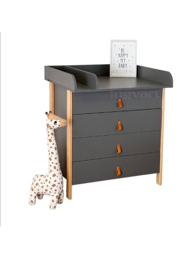 SCANDI Dresser with Changing Table, Graphite/Natural SCANDI Dresser with Changing Table, Graphite/Natural