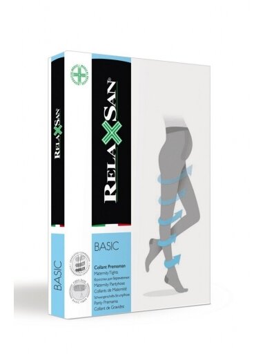 Kompresijas zeķubikses grūtniecēm RelaxSan, Basic, 18-22 mmHg, Melns