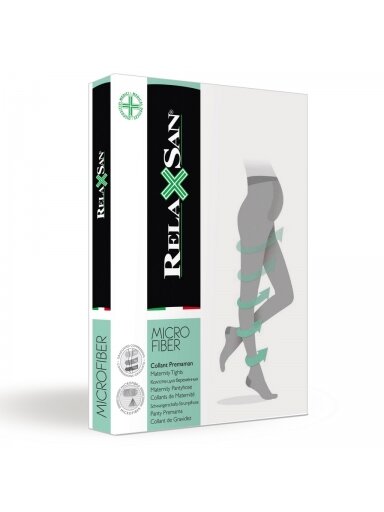 Kompresijas zeķubikses grūtniecēm RelaxSan, MicroFiber, 18-22 mmHg, Melns