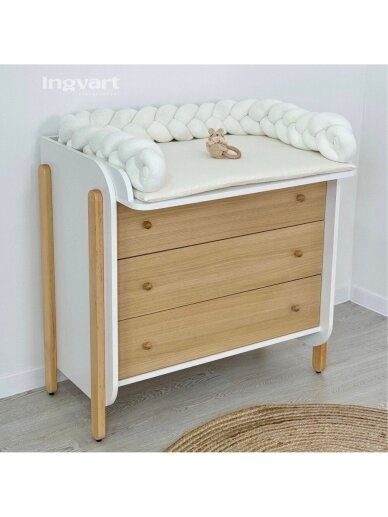 NIKA Dresser with Changing Table, White 1 NIKA Dresser with Changing Table, White 1