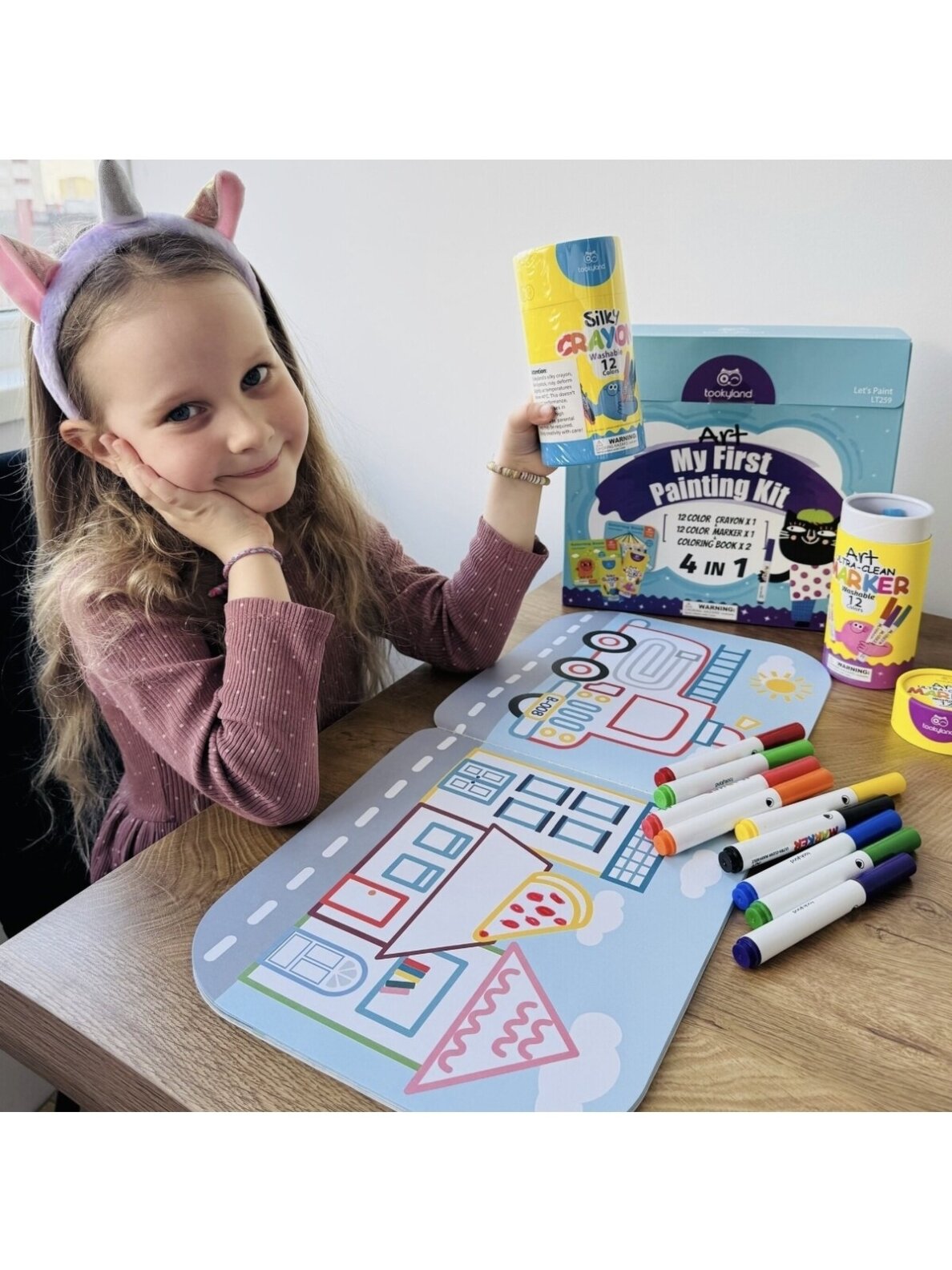My First Painting Kit 4-in-1 Creative Set, 26 pcs, Tookyland 2