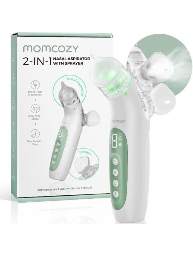 MOMCOZY elektriskais deguna aspirators 2in1 ar BREEZYCLEAR uzgali