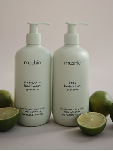 Mushie bērnu šampūns un dušas želeja Green Lemon, 400 ml