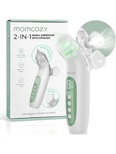 MOMCOZY elektriskais deguna aspirators 2in1 ar BREEZYCLEAR uzgali