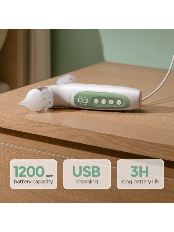 MOMCOZY elektriskais deguna aspirators 2in1 ar BREEZYCLEAR uzgali 4