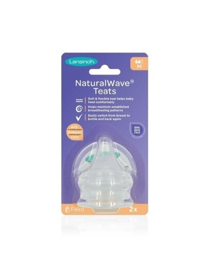 Knupis Lansinoh Natural Wave, vidējā plūsma, M izmērs