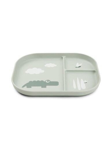Foodie compartment plate, Done by Deer (Croco Green) 1 Foodie compartment plate, Done by Deer (Croco Green) 1
