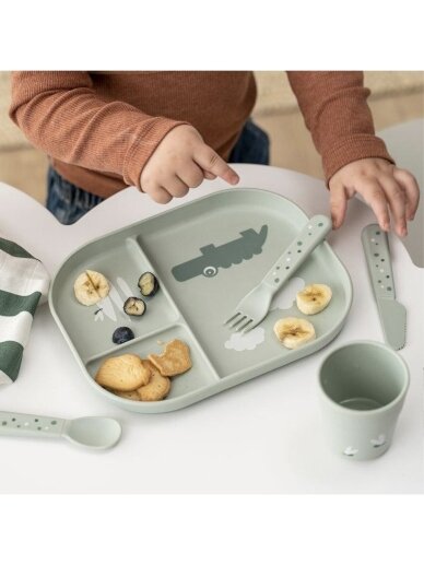 Foodie compartment plate, Done by Deer (Croco Green) 2 Foodie compartment plate, Done by Deer (Croco Green) 2