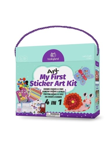 Bērnu uzlīmju mākslas komplekts 4in1, Tookyland