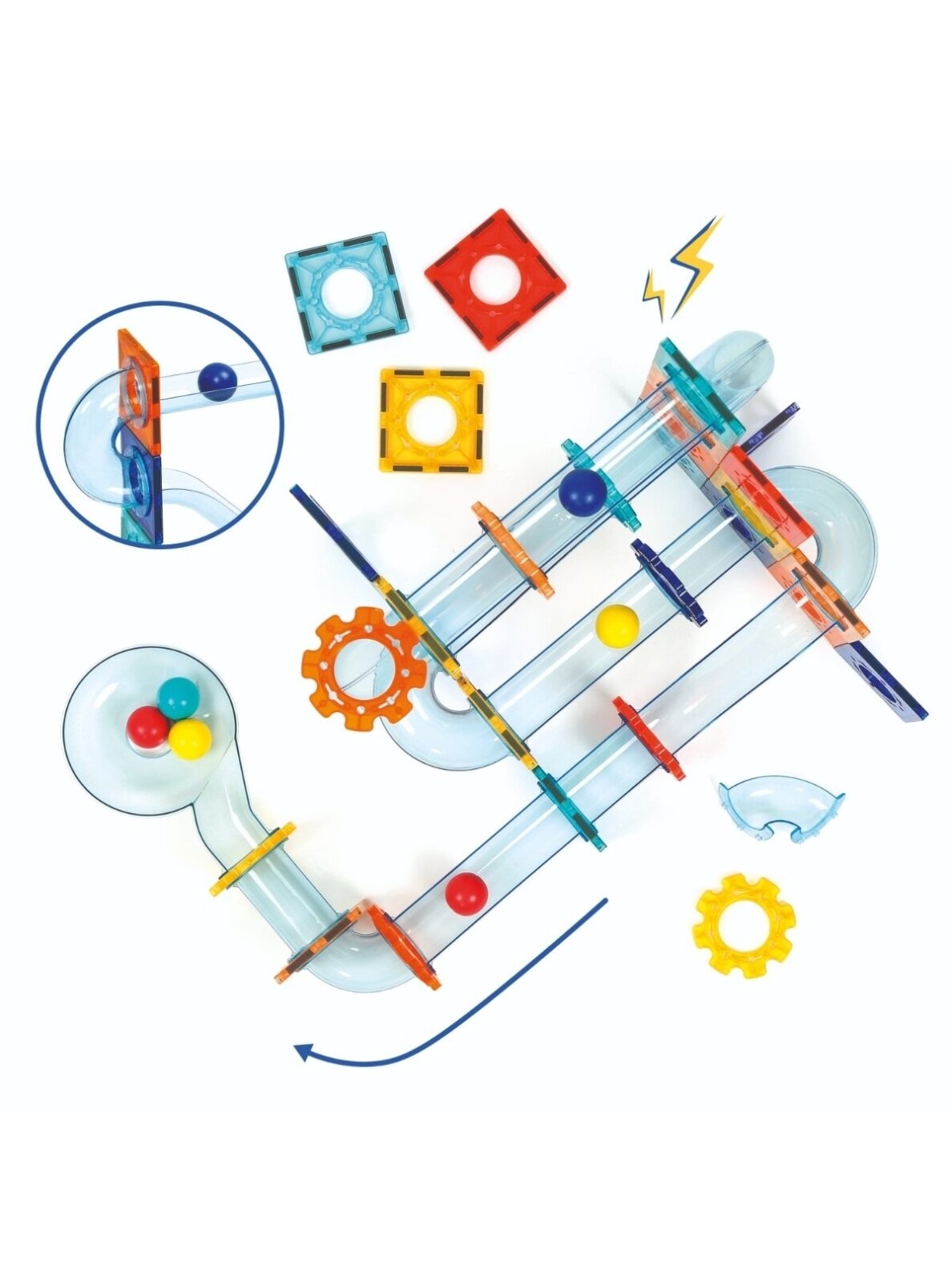 Magnetic marble run, 80 pieces, LUDI 1