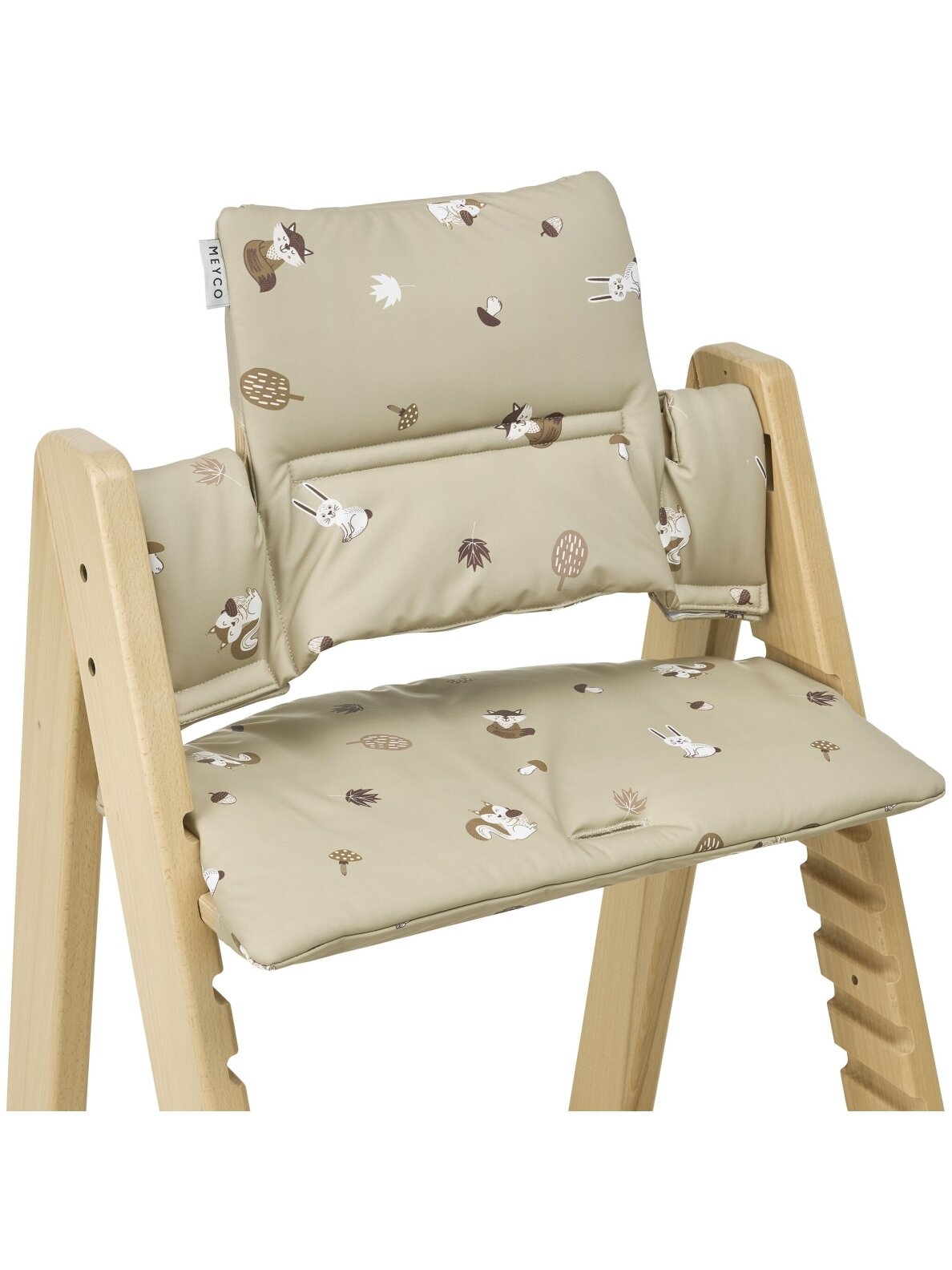 Highchair cushion for growth chair, Meyco Baby (Forest animal sand) 5