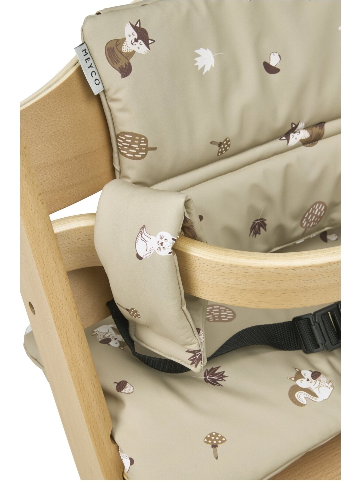Highchair cushion for growth chair, Meyco Baby (Forest animal sand) 1