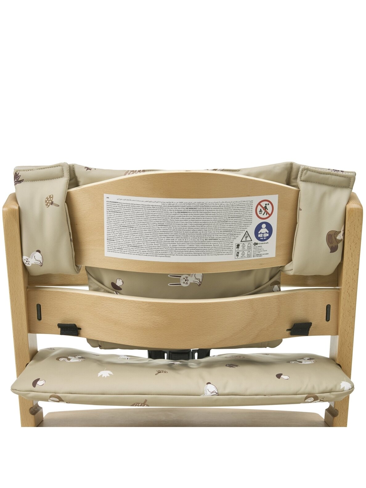 Highchair cushion for growth chair, Meyco Baby (Forest animal sand) 8