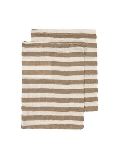 Muslin diapers set, 2 pcs. 30x30, Meyco Baby Stripe Taupe