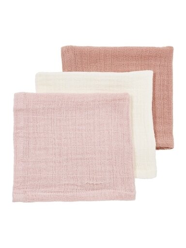 Muslin diapers set, 3 pcs. 70x70, Meyco Baby  soft rose/rose/naturel
