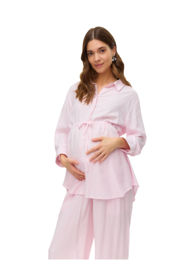 Blūze grūtniecēm MLNICOLA, 3/4 , Mama;licious (Pink/white)