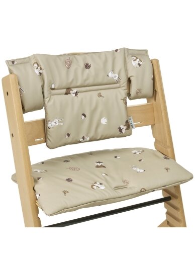 Highchair cushion for growth chair, Meyco Baby (Forest animal sand) 4