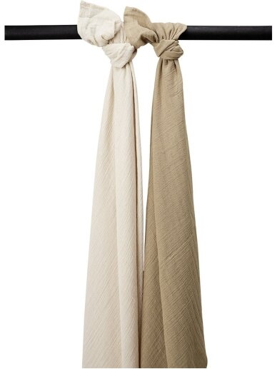 Gauze (muslin) diaper set, 2pcs.,120x120, Meyco Baby (Uni soft sand/taupe) Gauze (muslin) diaper set, 2pcs.,120x120, Meyco Baby (Uni soft sand/taupe)