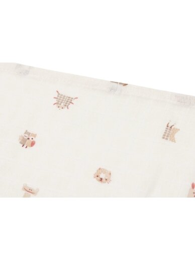 Gauze (muslin) diaper set, 3pcs., 70x70 Jollein Animal friends 2