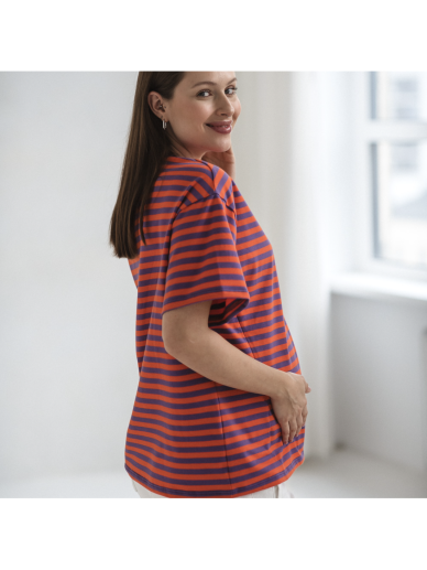 Maternity & Nursing T-Shirt Mamahood (Purple-Orange Stripes) 1 Maternity & Nursing T-Shirt Mamahood (Purple-Orange Stripes) 1
