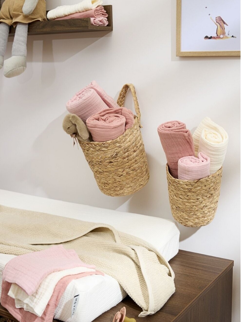 Muslin diapers set, 3 pcs. 30x30, Meyco Baby soft rose/rose/naturel 2 Muslin diapers set, 3 pcs. 30x30, Meyco Baby soft rose/rose/naturel 2