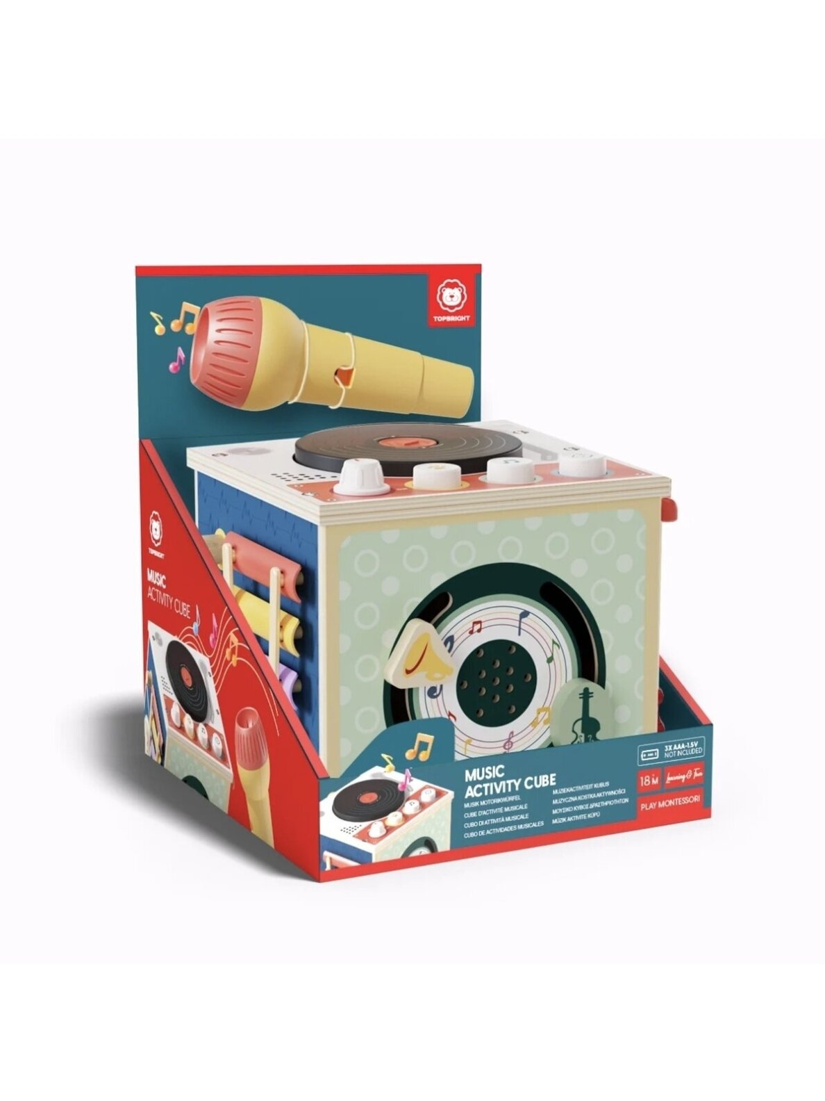 Wooden Music Activity Cube, Top Bright 2