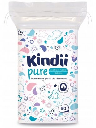 Cotton pads for babies, Pure, 60 pcs., by KINDII