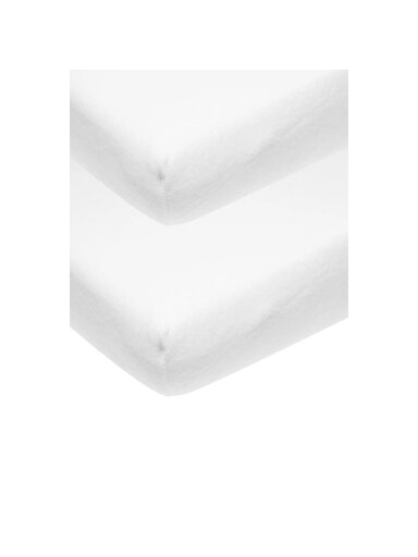 MEYCO BABY Molton Stretch protective fitted sheet, white, 40x80/90 cm, 2 pcs MEYCO BABY Molton Stretch protective fitted sheet, white, 40x80/90 cm, 2 pcs