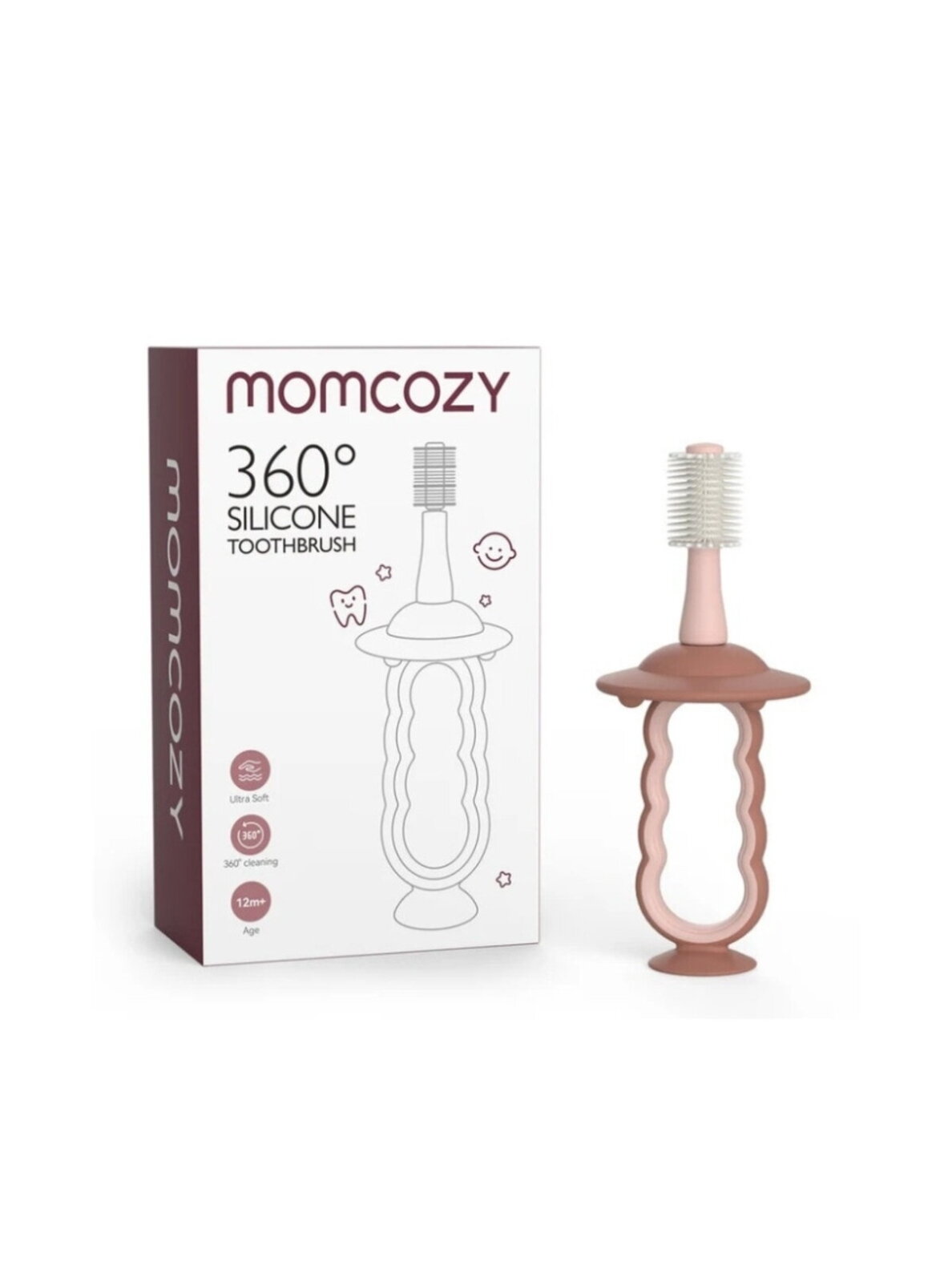 Momcozy 360° silicone baby toothbrush, pink Momcozy 360° silicone baby toothbrush, pink