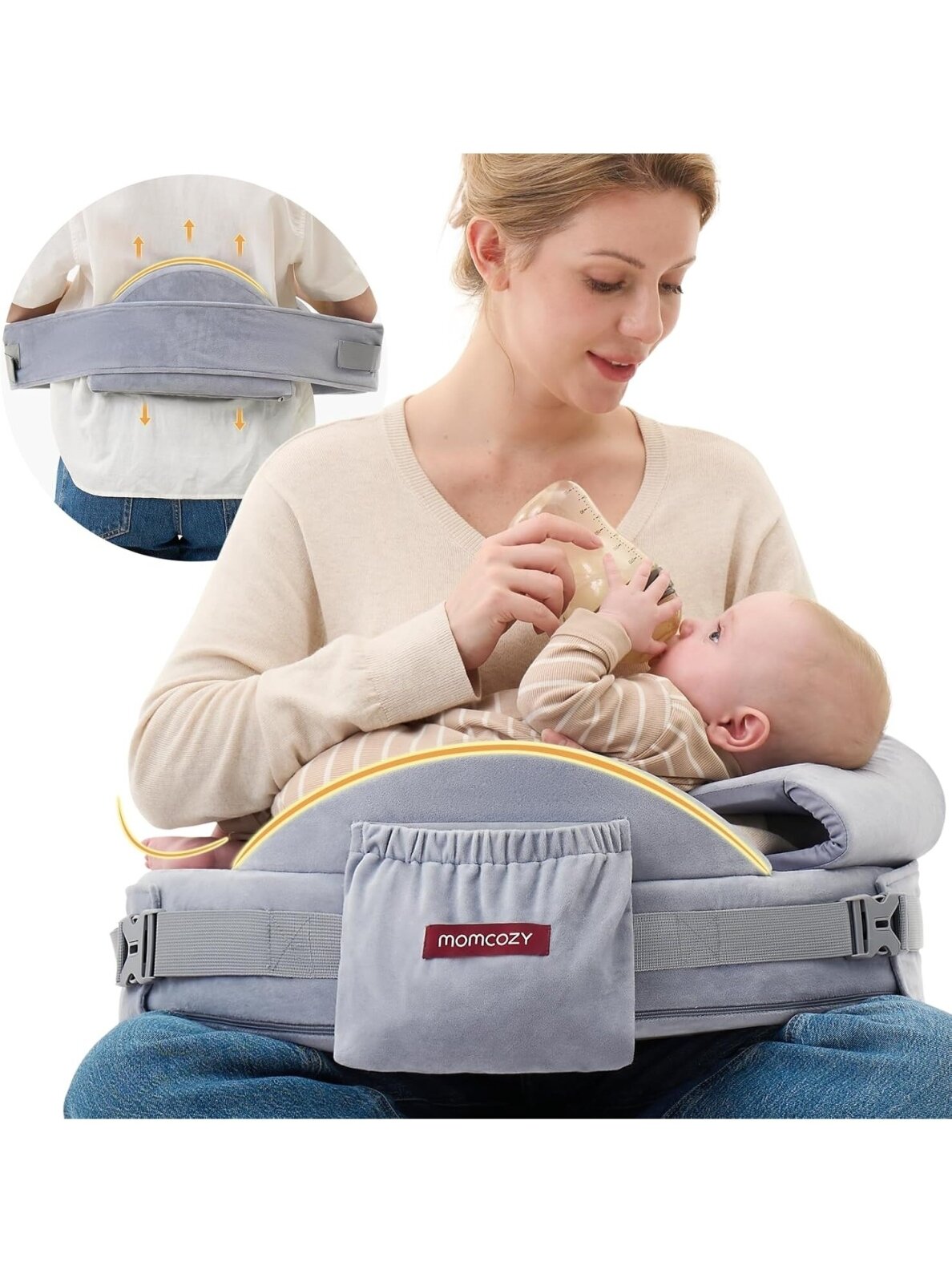 Momcozy cozypro barošanas spilvens, pelēks