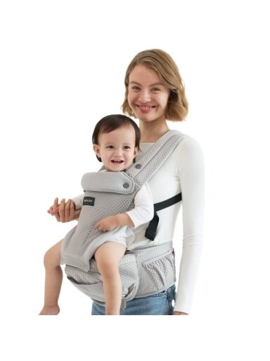 Momcozy MOVE2FIT 2IN1 baby carrier with hip seat, with mesh (Gray)