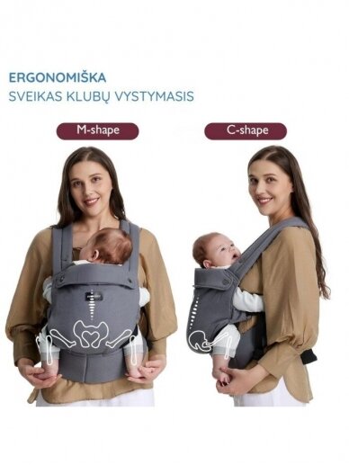 Momcozy ergonomic baby carrier (Grey) 4