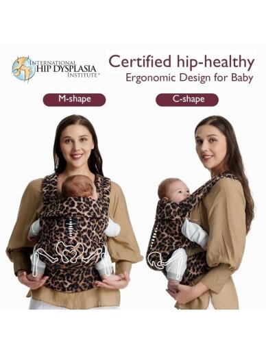 Ergonomiska bērna nēsāšanas ķengursoma - leoparda raksts 2 Ergonomiska bērna nēsāšanas ķengursoma - leoparda raksts 2