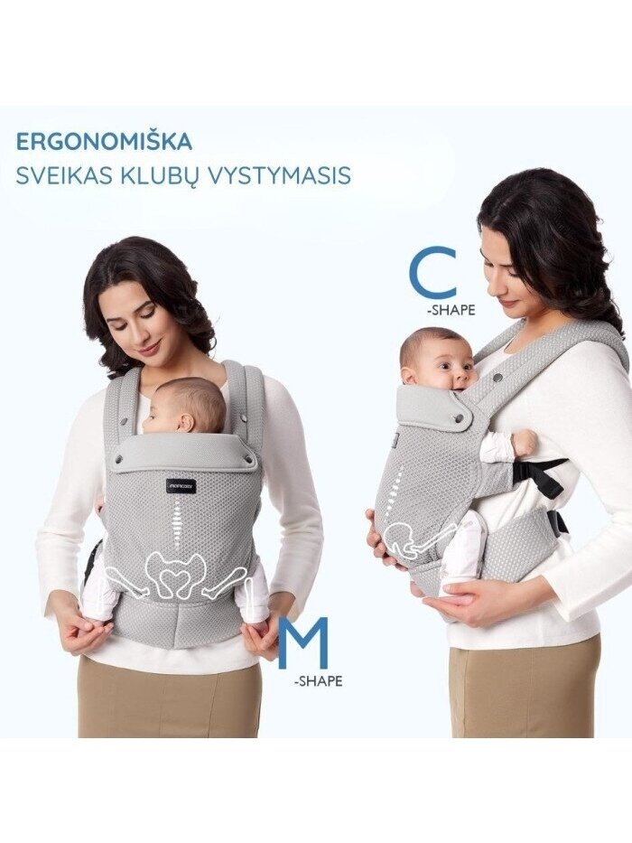 Momcozy ergonomic baby carrier with mesh (Gray) 2 Momcozy ergonomic baby carrier with mesh (Gray) 2