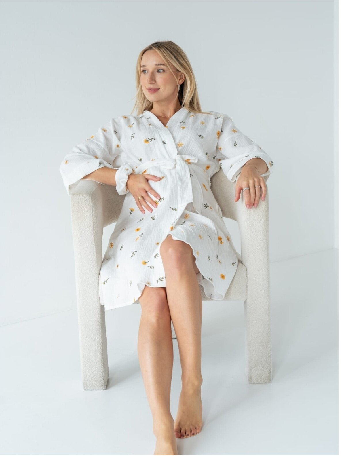 Muslin maternity robe Latte mama (Balta)