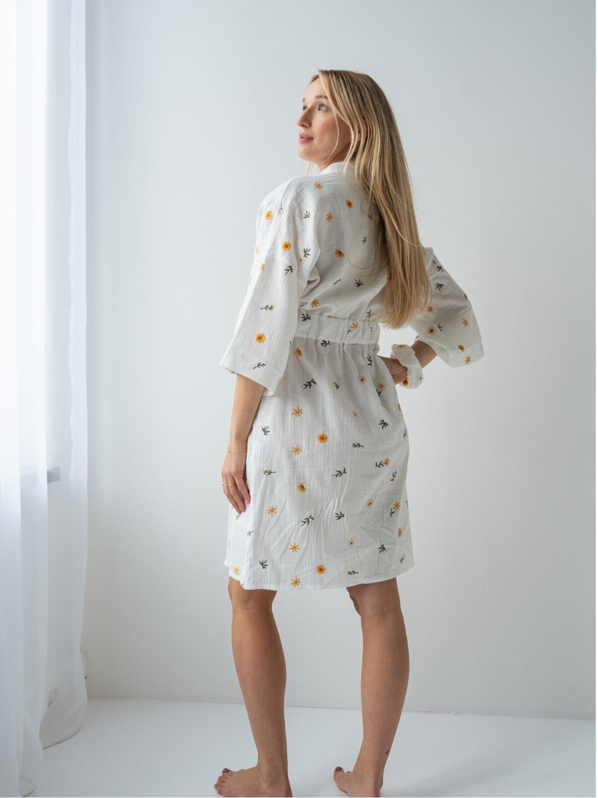 Muslin maternity robe Latte mama (Balta) 1 Muslin maternity robe Latte mama (Balta) 1