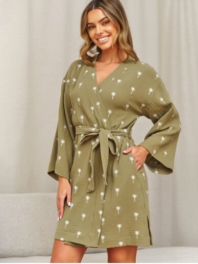 Muslin maternity robe DN, Palmtree 4 Muslin maternity robe DN, Palmtree 4