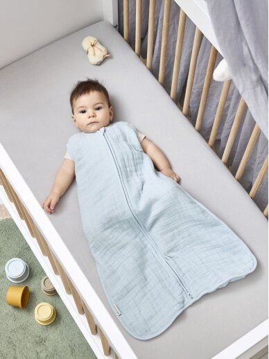 Muslin sleeping bag, TOG 0.5, 70cm, Meyco Baby uni grey blue 2 Muslin sleeping bag, TOG 0.5, 70cm, Meyco Baby uni grey blue 2
