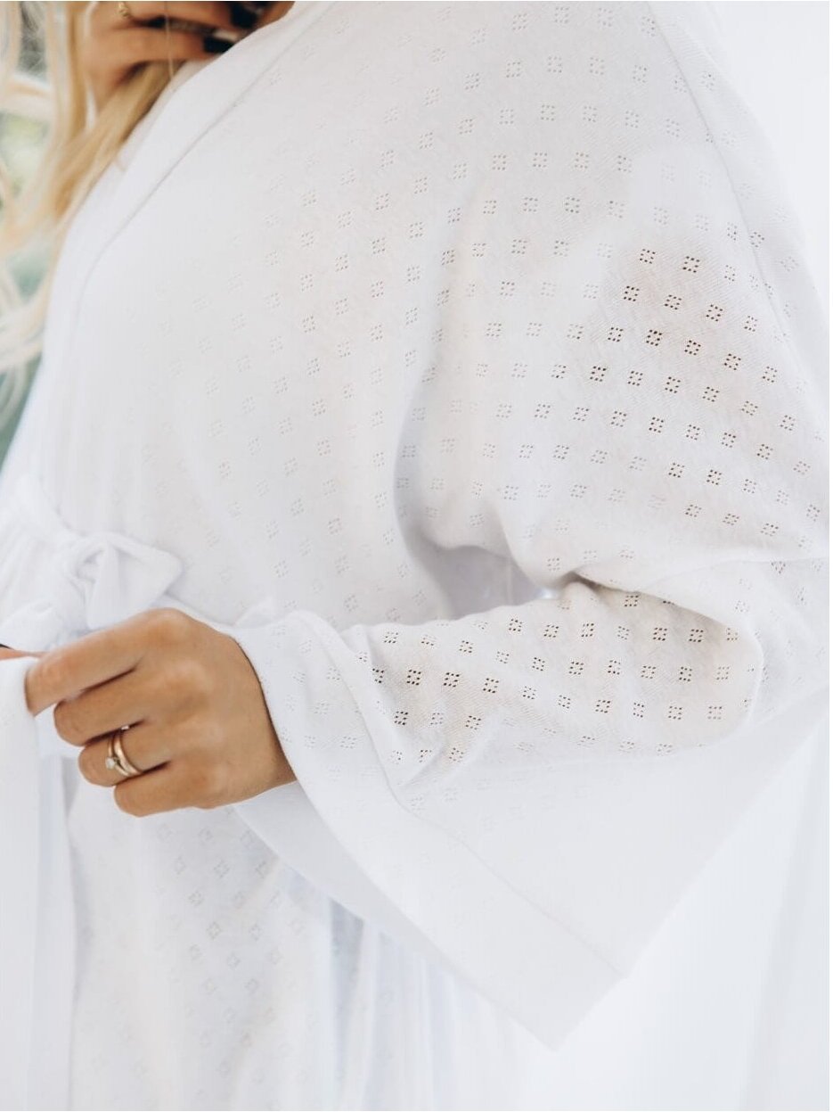 Cotton maternity robe Latte mama (White) 1 Cotton maternity robe Latte mama (White) 1