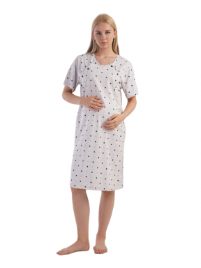 Maternity breastfeeding nightdress, dots, by Vienetta