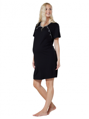 Maternity breastfeeding nightdress for labour CC (black)