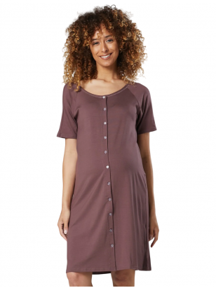 Maternity breastfeeding nightdress for labour CC (cappuccino)