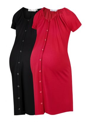 2Pack - Maternity & Nursing labour nightdress by CC (black/grey)