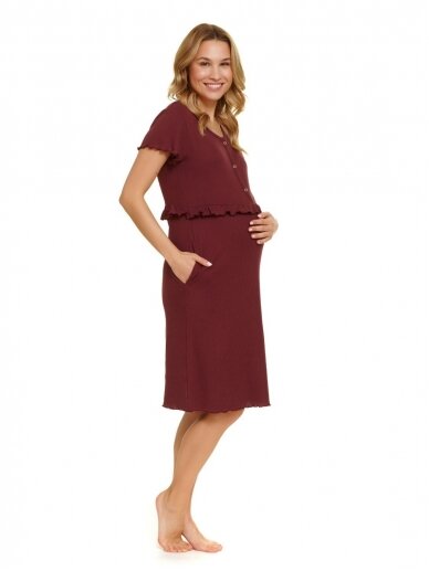 Nightwear for pregnant and nursing women,  sangria DN 1