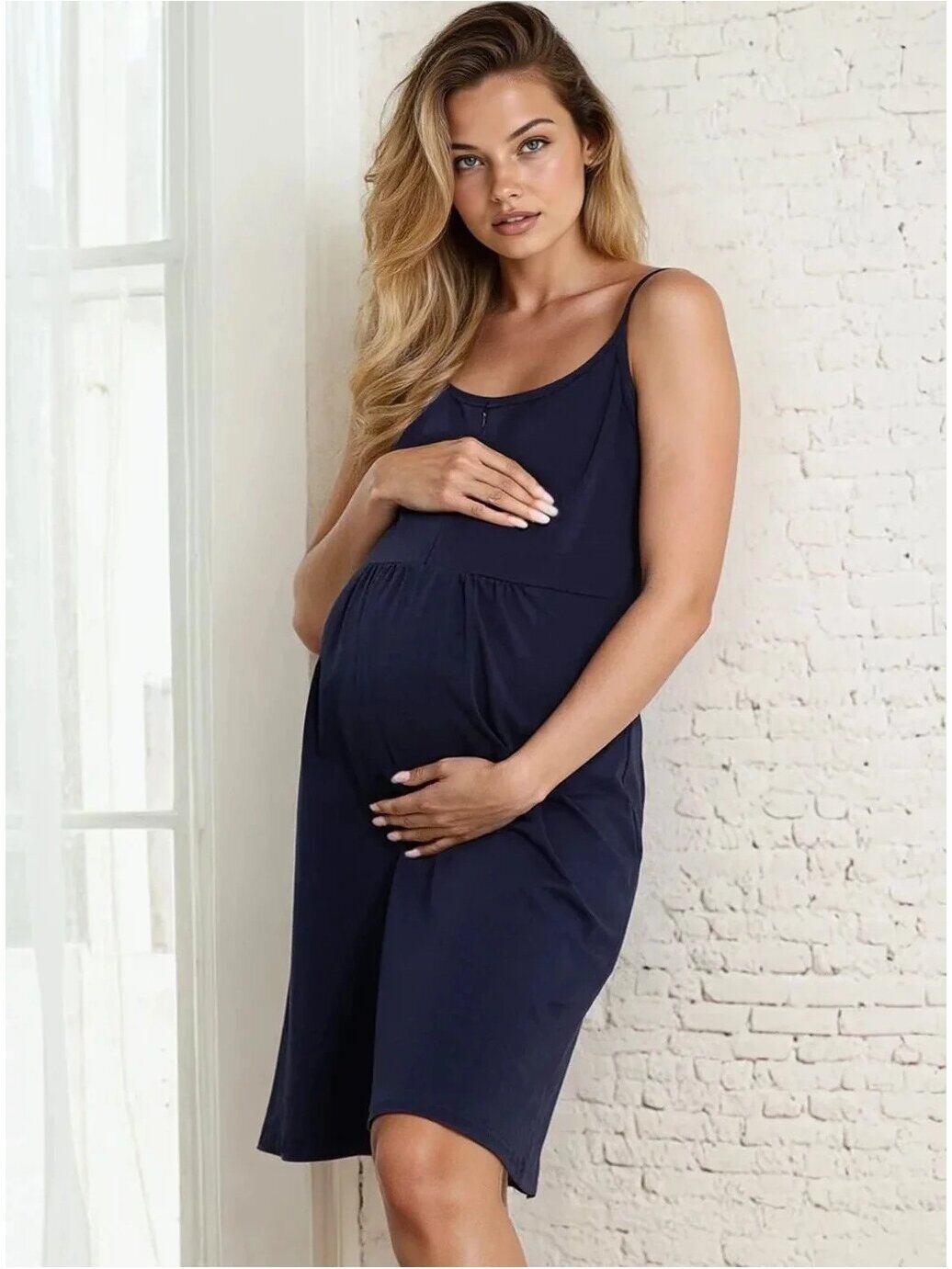 Maternity night shirt Merry, ForMommy (navy blue)