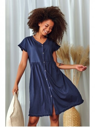 Organic cotton nightdress by DN (navy blue) 2
