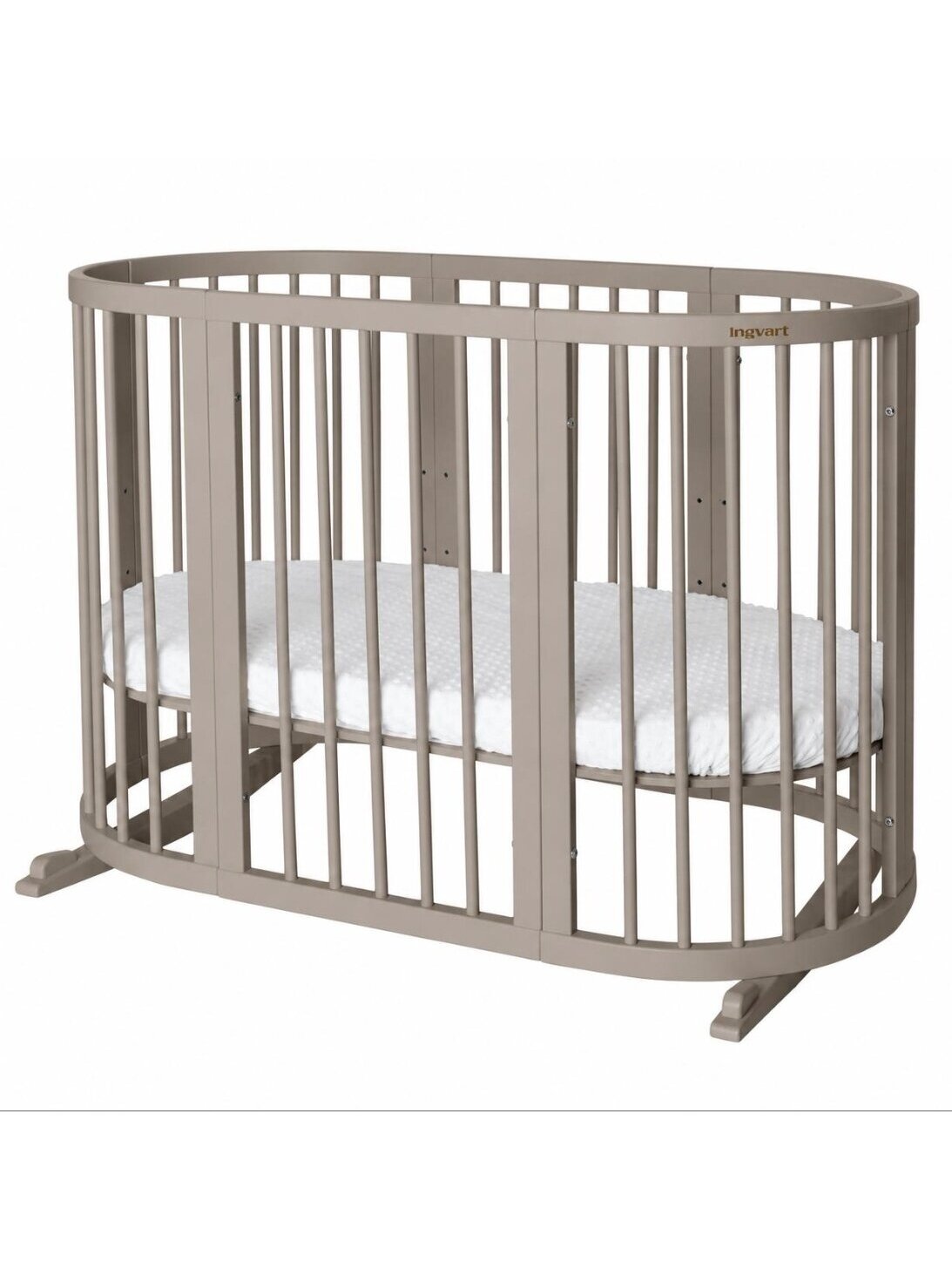 Oval convertible baby crib 9in1 Smart, Ingvart (Beige) Oval convertible baby crib 9in1 Smart, Ingvart (Beige)